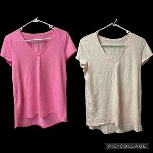 Lilly Pulitzer Pink and Light Pink V-Neck Tees